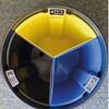 3X3.3Lt Black Bucket With Colorful Cubes With Three Tabs.